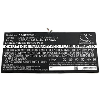 Baterie pro Sony Xperia Tablet Z2, 6000 mAh