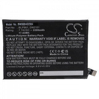 Baterie pro OnePlus Nord 2 5G / Nord 2T, BLP861, 2200 mAh