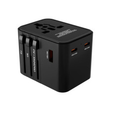 Univerzální cestovní adaptér pro UK / US / EU / China, 2 x USB-C výstup a 1 x USB-A výstup