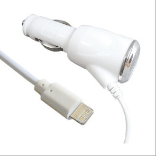 Nabíječka do auta pro telefony Apple iPhone / iPod, Lightning konektor, bílá, 2A