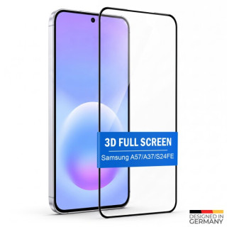 Tvrzené ochranné sklo pro Samsung Galaxy S24 FE / A57 / A37, Full Cover 3D, černý