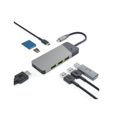 7v1 Multiportový adaptér pro Apple MacBook M1/M2 z USB-C na USB-C, HDMI, USB-A, SD, MicroSD